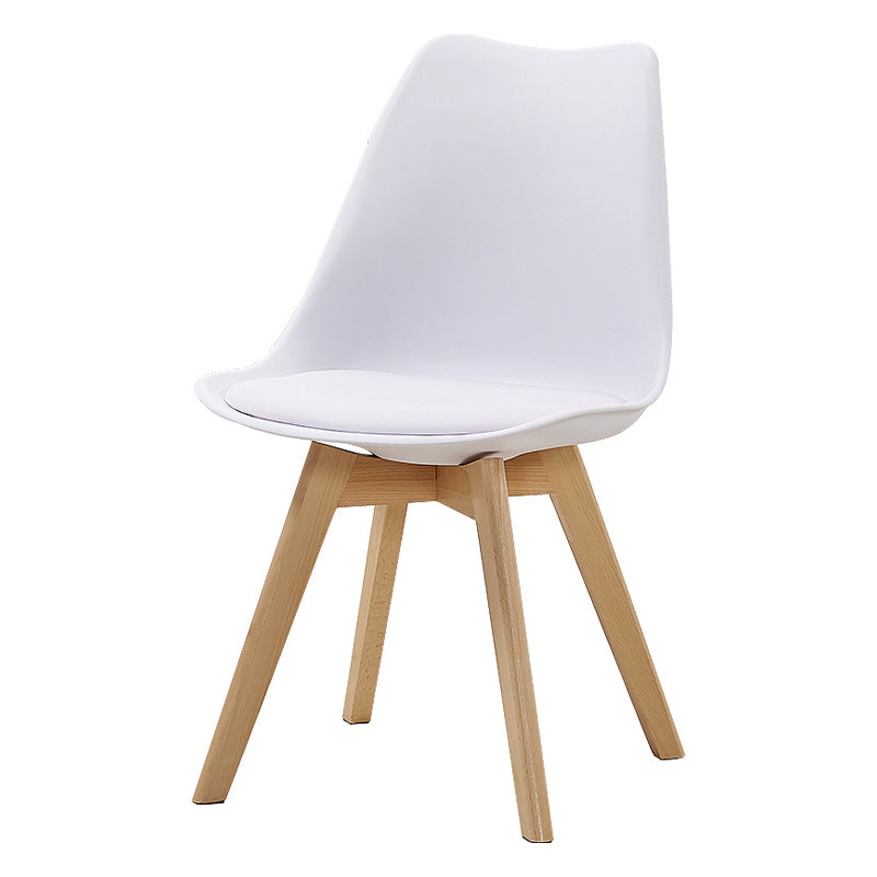 Contemporary Beech Wood Chairs Solid Back Side Kitchen Chair (Set of 4)