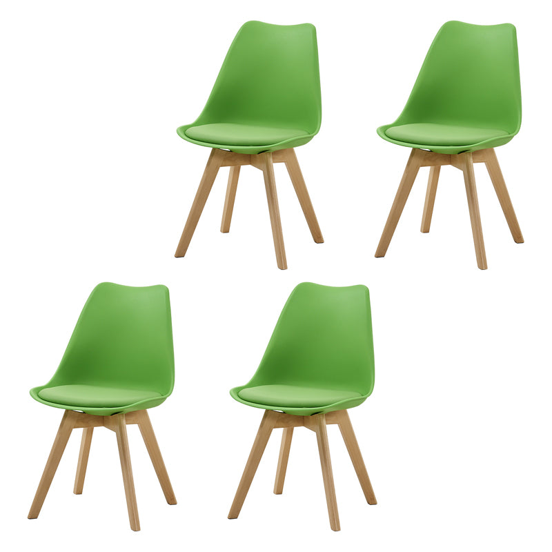 Contemporary Beech Wood Chairs Solid Back Side Kitchen Chair (Set of 4)