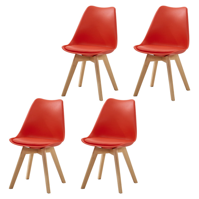 Contemporary Beech Wood Chairs Solid Back Side Kitchen Chair (Set of 4)