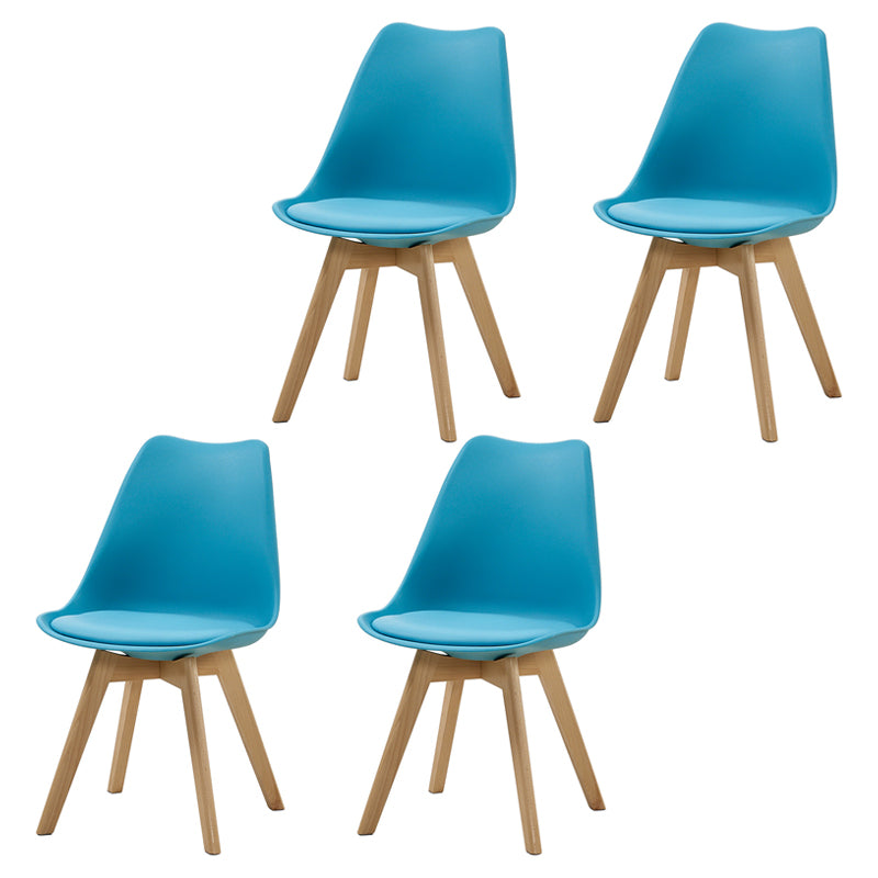 Contemporary Beech Wood Chairs Solid Back Side Kitchen Chair (Set of 4)
