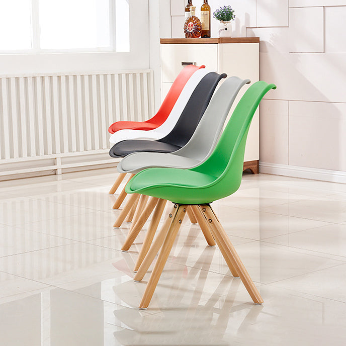 Contemporary Beech Wood Chairs Solid Back Side Kitchen Chair (Set of 4)
