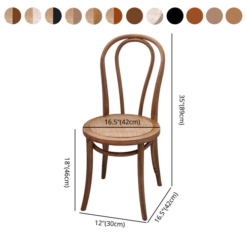 Contemporary Solid Beech Wood Chairs Windsor Back Side Dining Chair Set