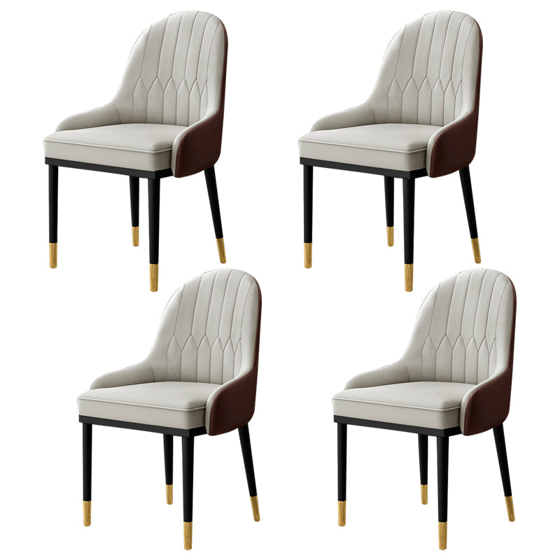 Sillón interior escandinavo Silla de comedor tapizada en metal con respaldo Parsons