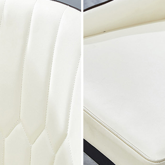 Sillón interior escandinavo Silla de comedor tapizada en metal con respaldo Parsons