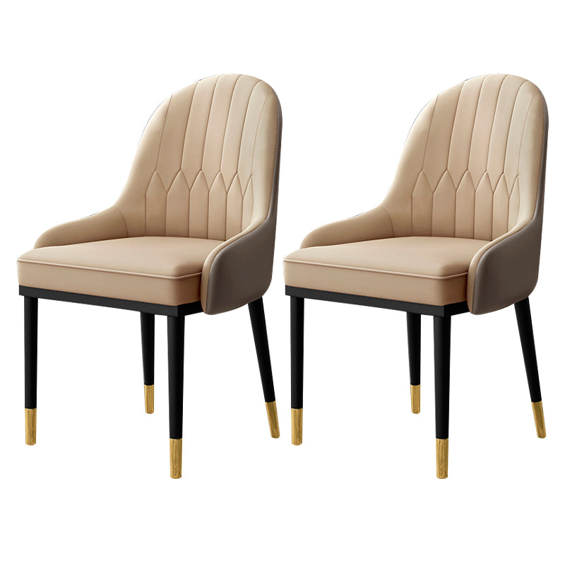 Sillón interior escandinavo Silla de comedor tapizada en metal con respaldo Parsons