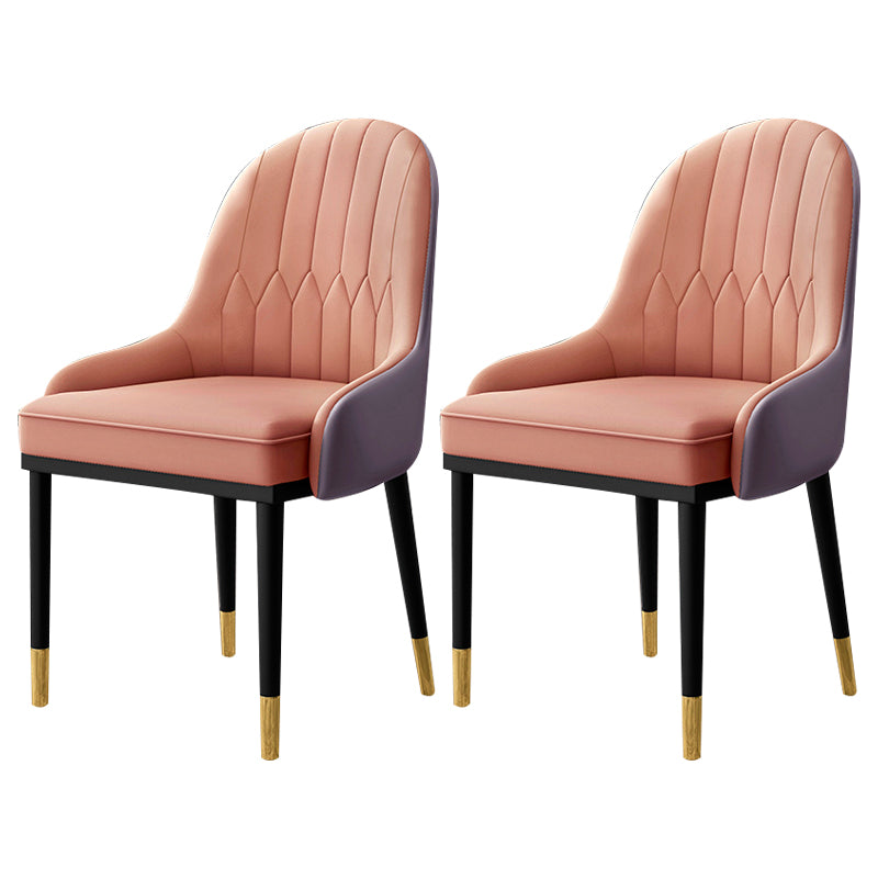 Sillón interior escandinavo Silla de comedor tapizada en metal con respaldo Parsons