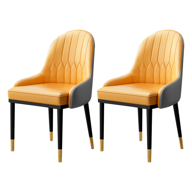 Sillón interior escandinavo Silla de comedor tapizada en metal con respaldo Parsons