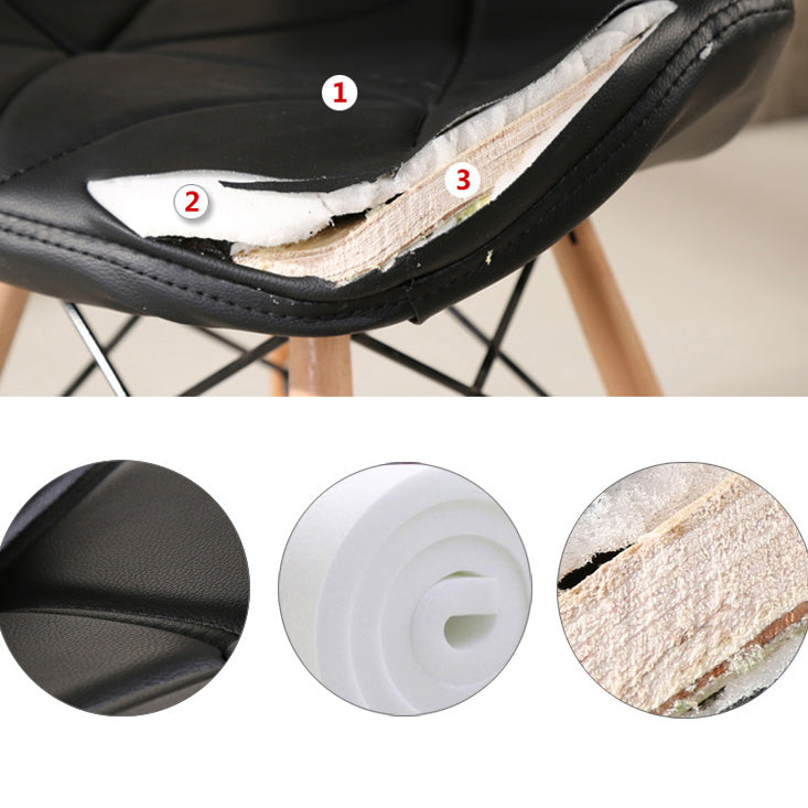 Home Scandinavian Side Chair Wood Upholstered Wingback Dining Room Chair