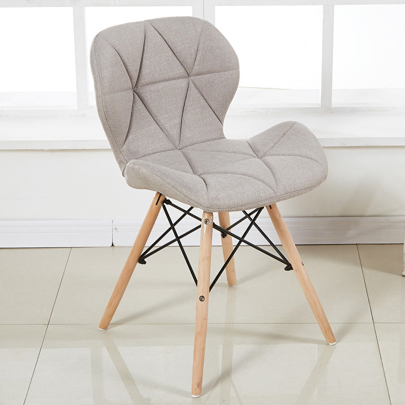 Home Scandinavian Side Chair Wood Upholstered Wingback Dining Room Chair