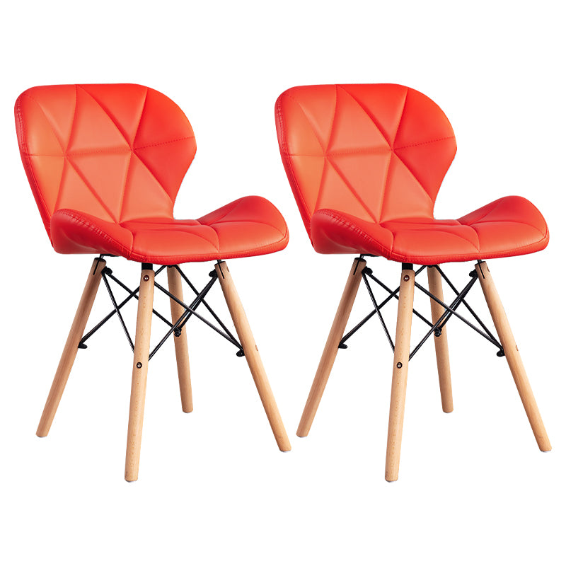 Home Scandinavian Side Chair Wood Upholstered Wingback Dining Room Chair