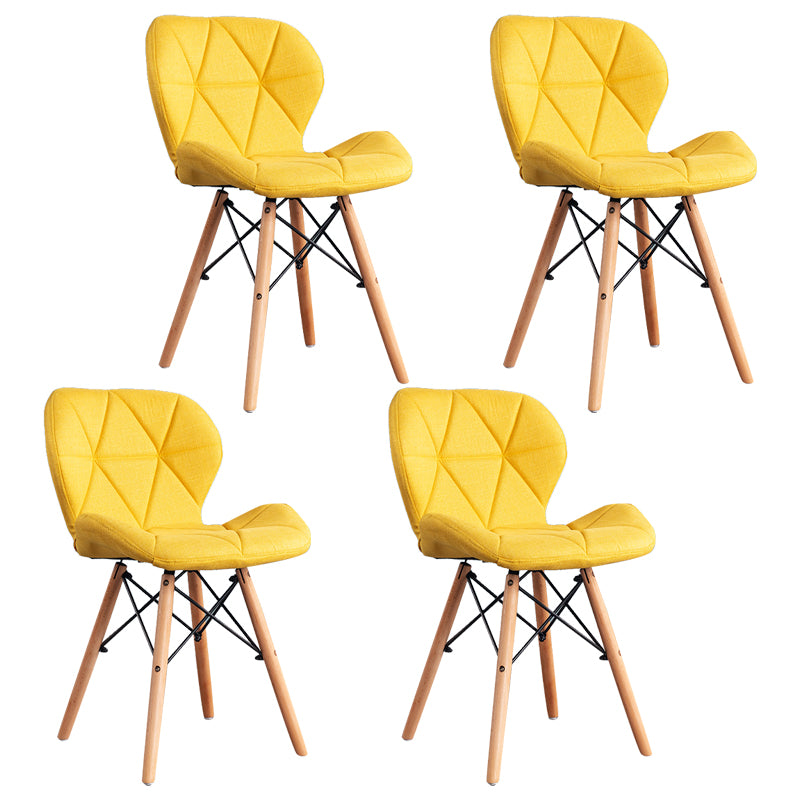 Home Scandinavian Side Chair Wood Upholstered Wingback Dining Room Chair