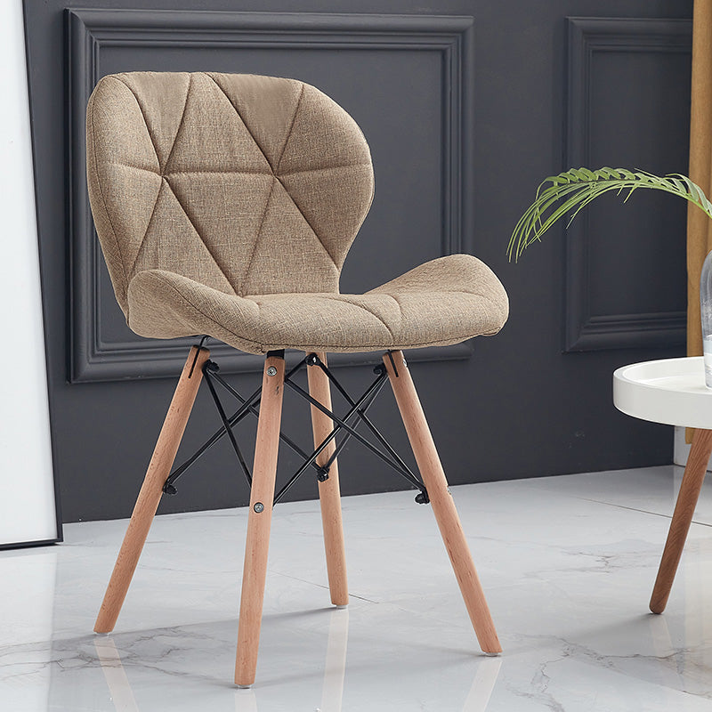 Home Scandinavian Side Chair Wood Upholstered Wingback Dining Room Chair