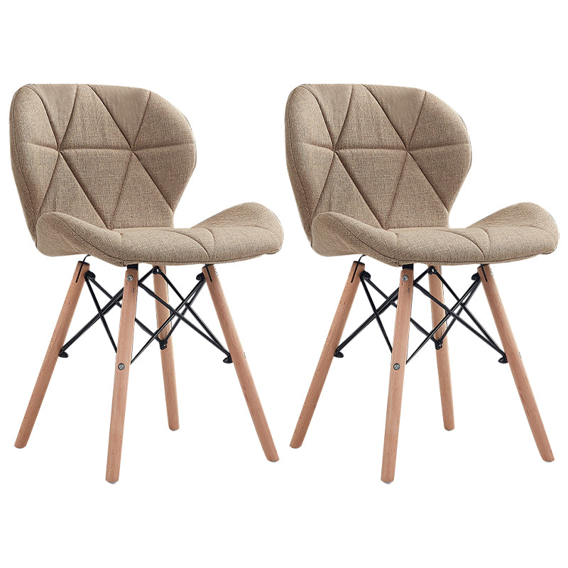 Home Scandinavian Side Chair Wood Upholstered Wingback Dining Room Chair