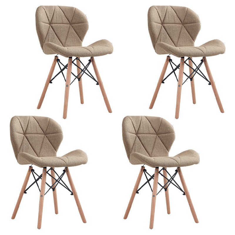 Home Scandinavian Side Chair Wood Upholstered Wingback Dining Room Chair