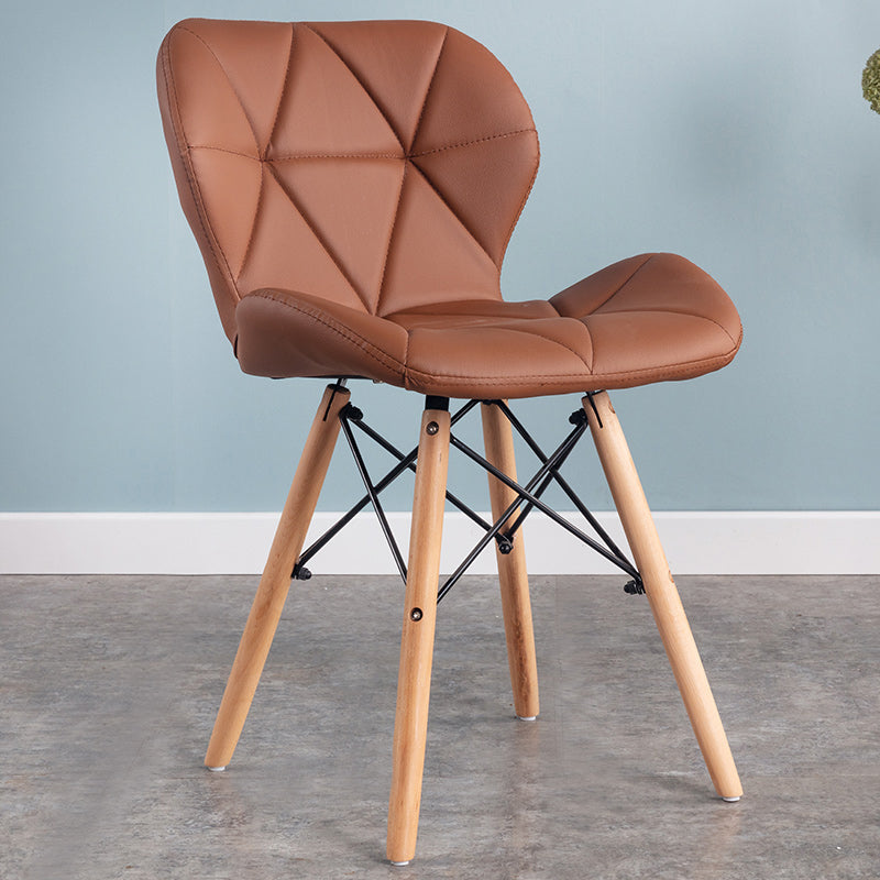 Home Scandinavian Side Chair Wood Upholstered Wingback Dining Room Chair