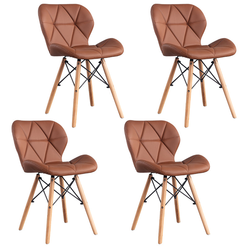 Home Scandinavian Side Chair Wood Upholstered Wingback Dining Room Chair