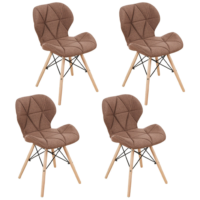 Home Scandinavian Side Chair Wood Upholstered Wingback Dining Room Chair