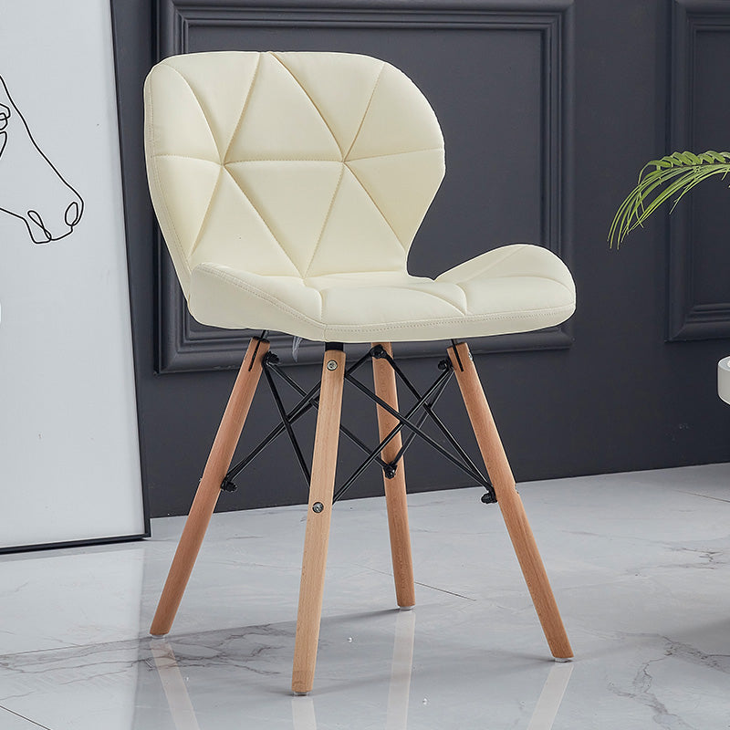 Home Scandinavian Side Chair Wood Upholstered Wingback Dining Room Chair