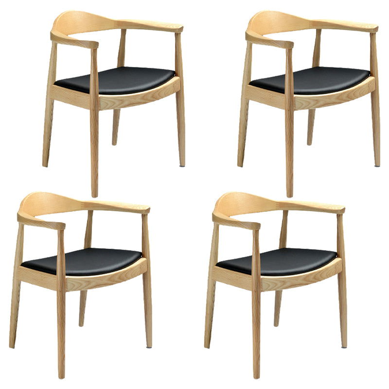 Silla lateral interior escandinava tapizada Silla de comedor de madera con respaldo abierto