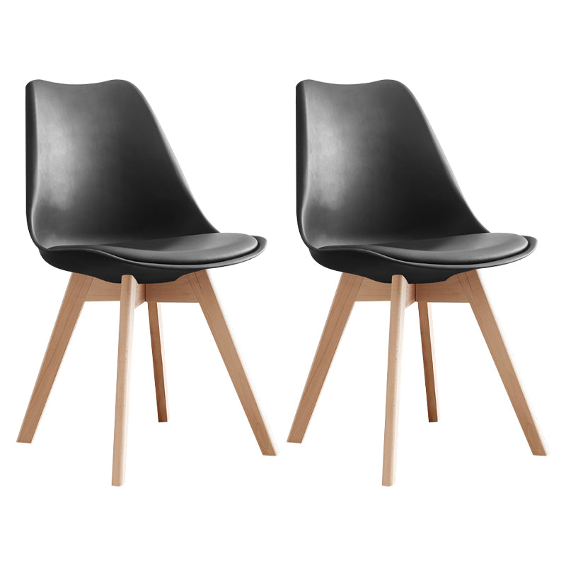 Scandinavian Home Side Chair Wood Upholstered Solid Back Dining Room Chair