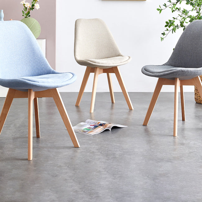 Scandinavian Home Side Chair Wood Upholstered Solid Back Dining Room Chair