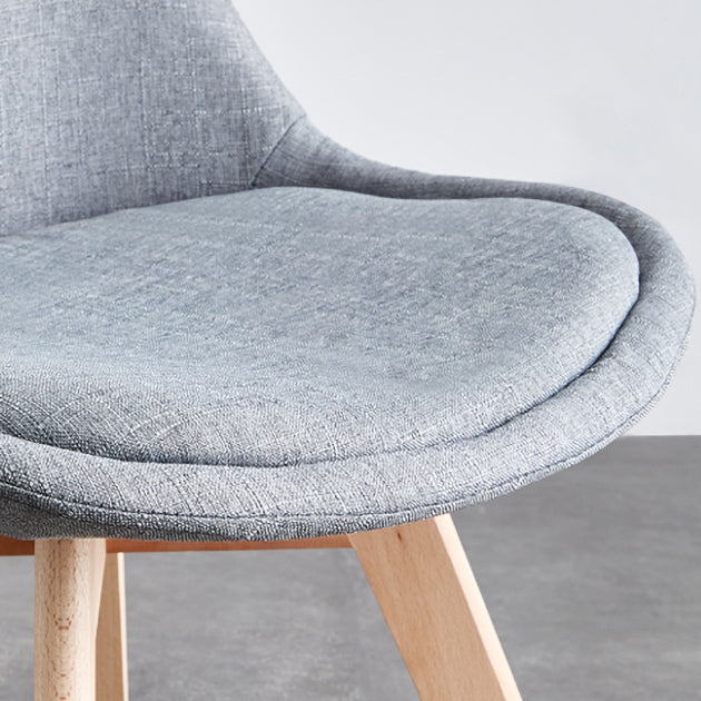 Scandinavian Home Side Chair Wood Upholstered Solid Back Dining Room Chair