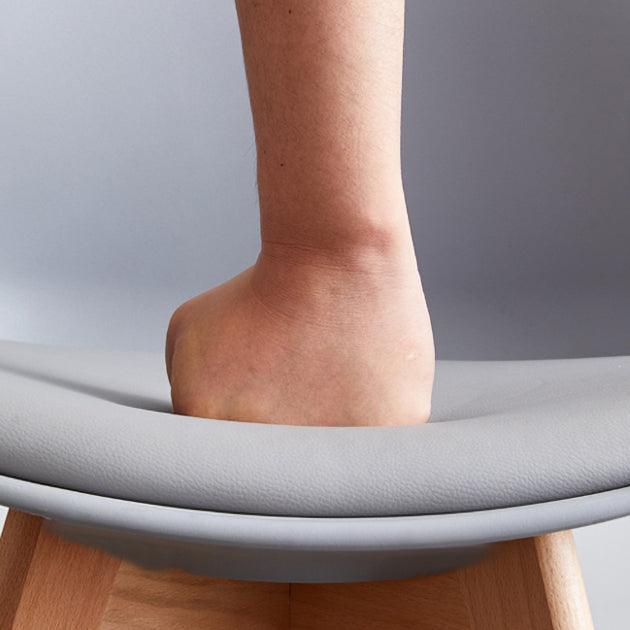 Scandinavian Home Side Chair Wood Upholstered Solid Back Dining Room Chair