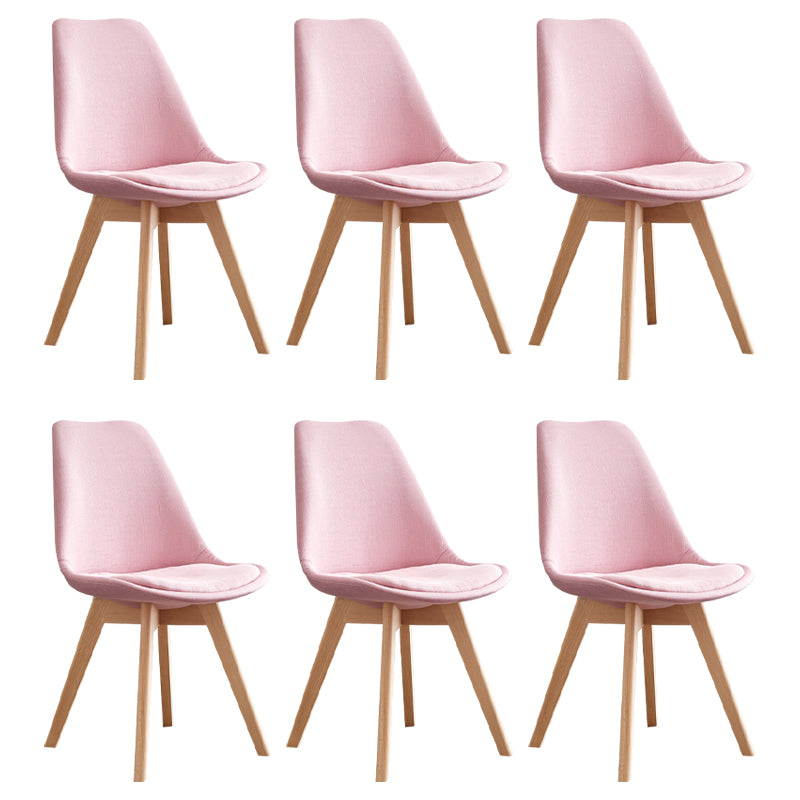 Scandinavian Home Side Chair Wood Upholstered Solid Back Dining Room Chair
