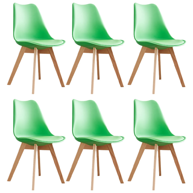 Scandinavian Home Side Chair Wood Upholstered Solid Back Dining Room Chair