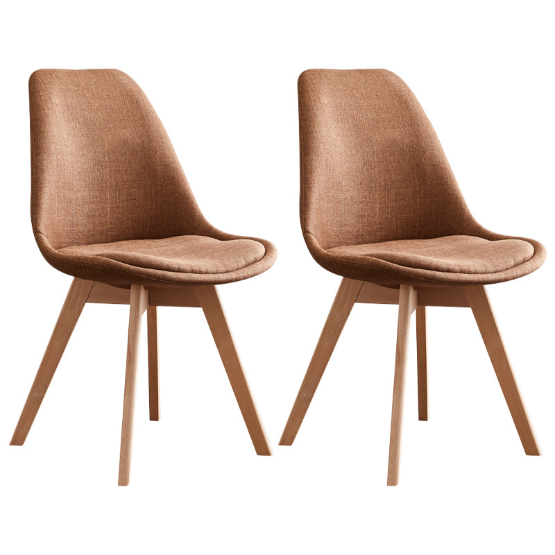 Scandinavian Home Side Chair Wood Upholstered Solid Back Dining Room Chair