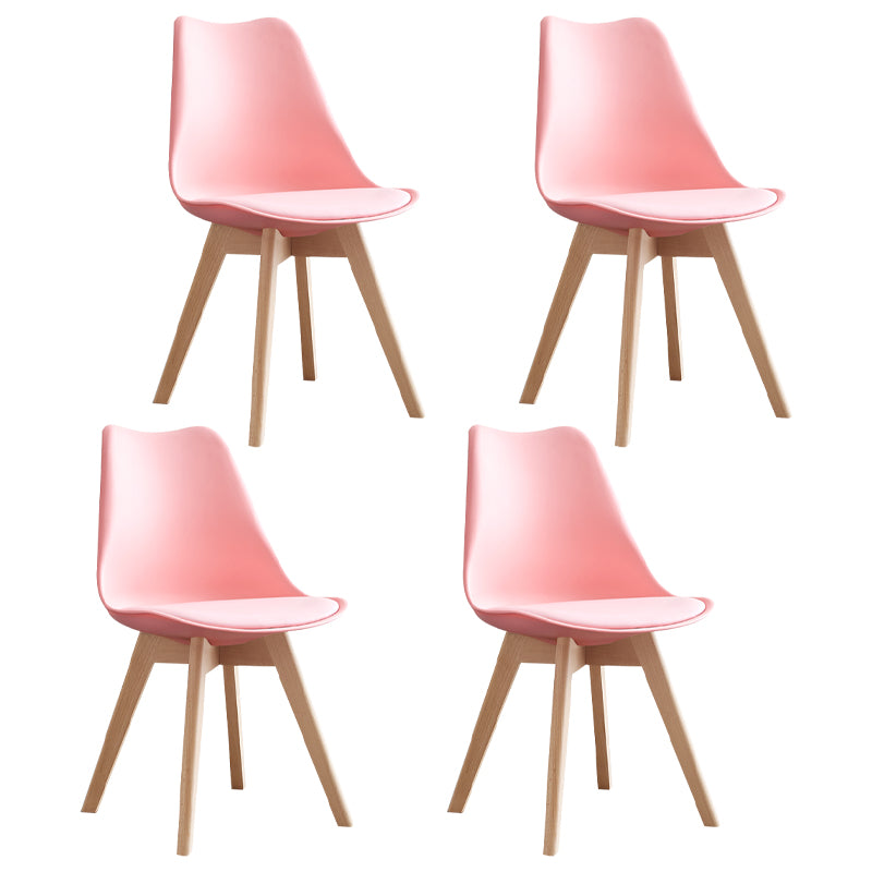 Scandinavian Home Side Chair Wood Upholstered Solid Back Dining Room Chair