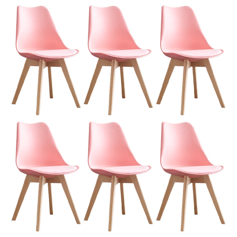 Scandinavian Home Side Chair Wood Upholstered Solid Back Dining Room Chair