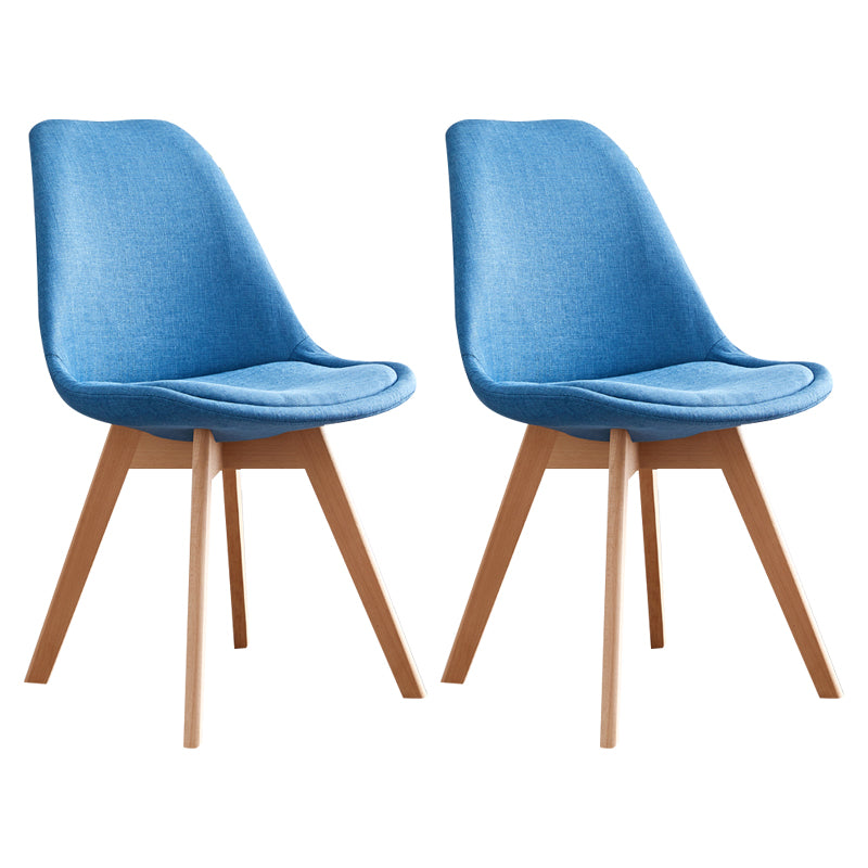 Scandinavian Home Side Chair Wood Upholstered Solid Back Dining Room Chair