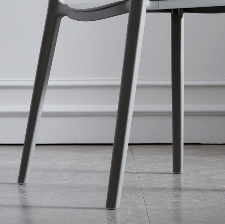 Stackable Armless Dining Chairs Plastic Open Back Dining Side Chair (Set of 4)