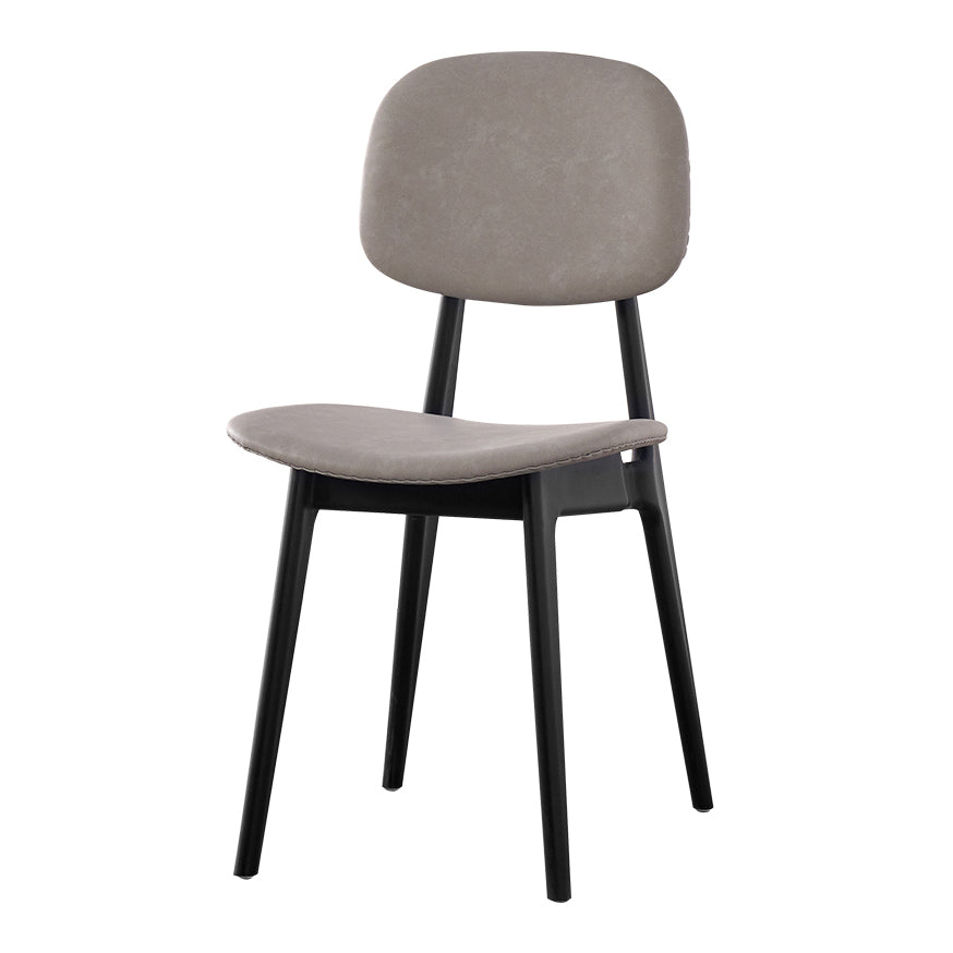 Chaises de salle à manger sans bras en cuir PU, chaise latérale à dossier ouvert avec pieds en plastique