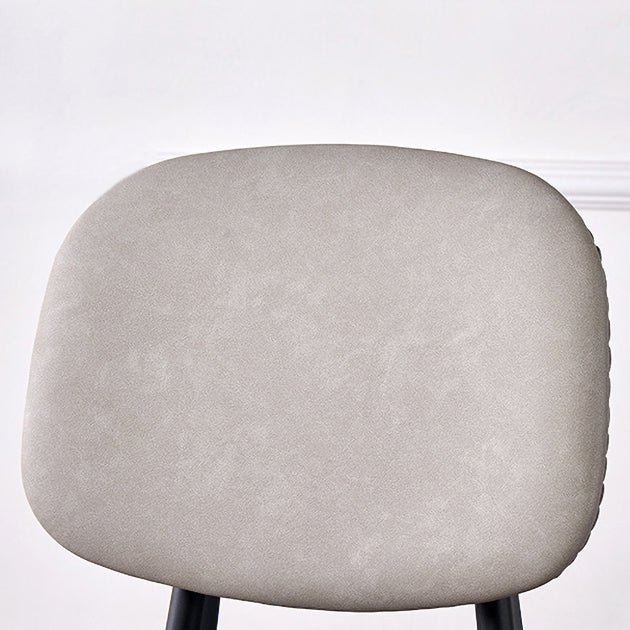 Chaises de salle à manger sans bras en cuir PU, chaise latérale à dossier ouvert avec pieds en plastique
