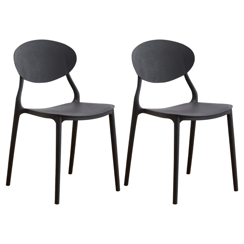 La salle à manger en plastique moderne préside la chaise latérale de salle à manger arrière ouverte sans bras pour le restaurant