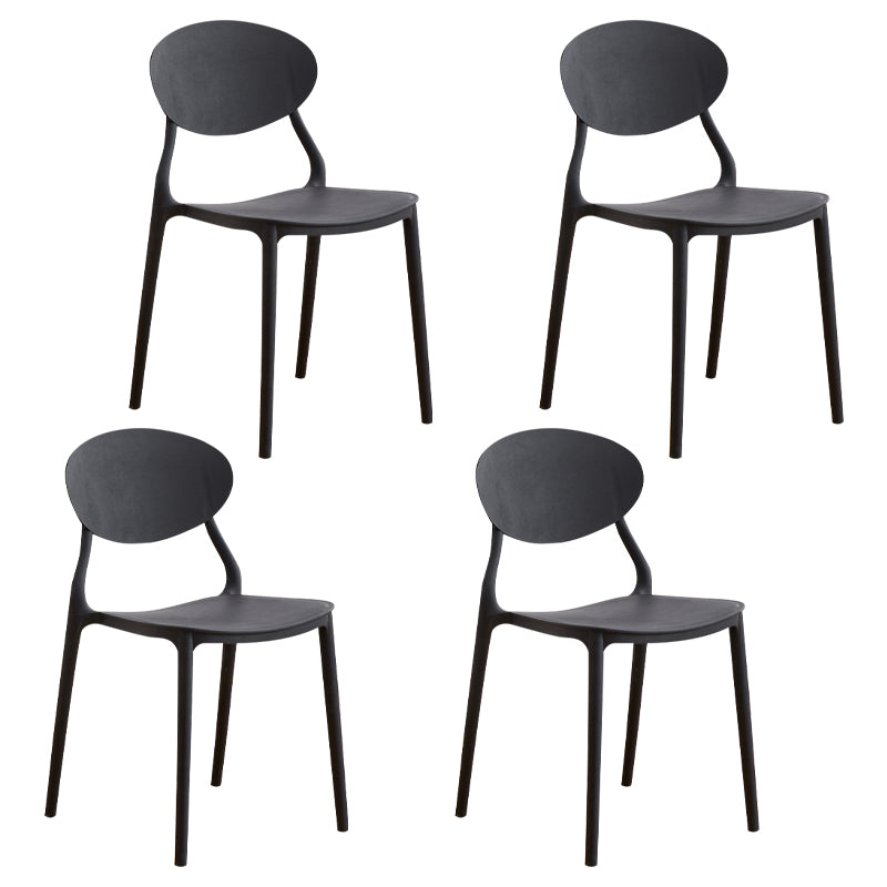 La salle à manger en plastique moderne préside la chaise latérale de salle à manger arrière ouverte sans bras pour le restaurant