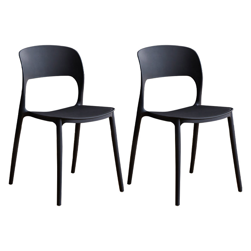 Contemporary Plastic Dining Room Chairs Armless Open Back Dining Side Chair for Room Use