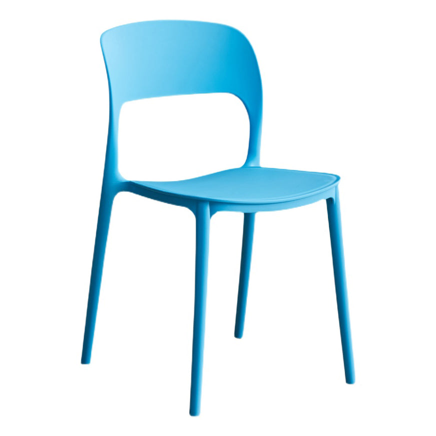 Contemporary Plastic Dining Room Chairs Armless Open Back Dining Side Chair for Room Use