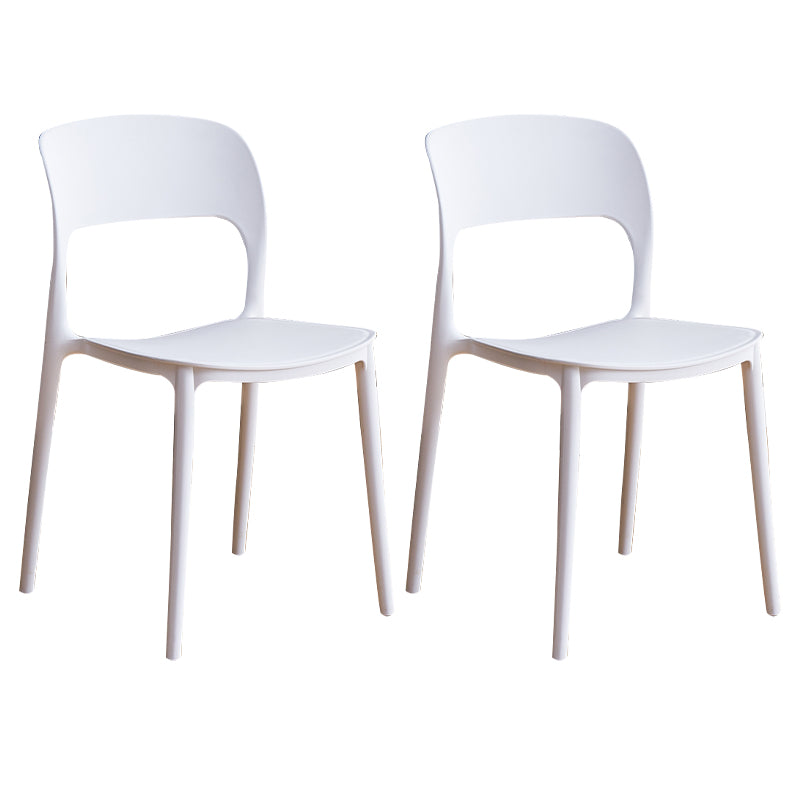 Contemporary Plastic Dining Room Chairs Armless Open Back Dining Side Chair for Room Use