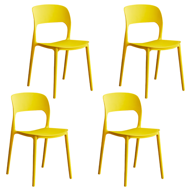 Contemporary Plastic Dining Room Chairs Armless Open Back Dining Side Chair for Room Use