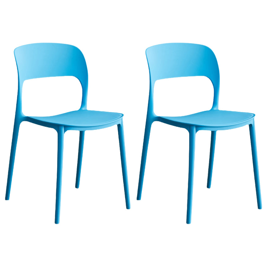 Contemporary Plastic Dining Room Chairs Armless Open Back Dining Side Chair for Room Use
