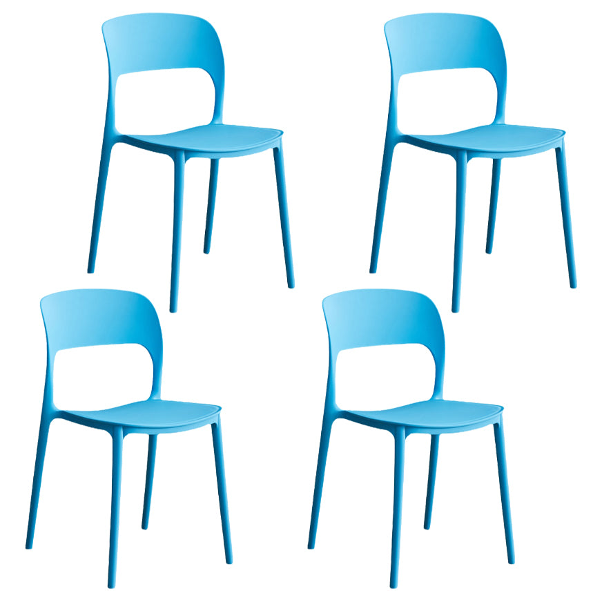 Contemporary Plastic Dining Room Chairs Armless Open Back Dining Side Chair for Room Use