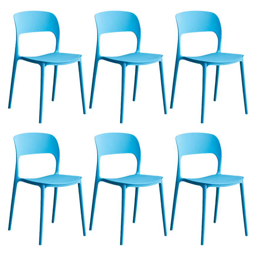 Contemporary Plastic Dining Room Chairs Armless Open Back Dining Side Chair for Room Use