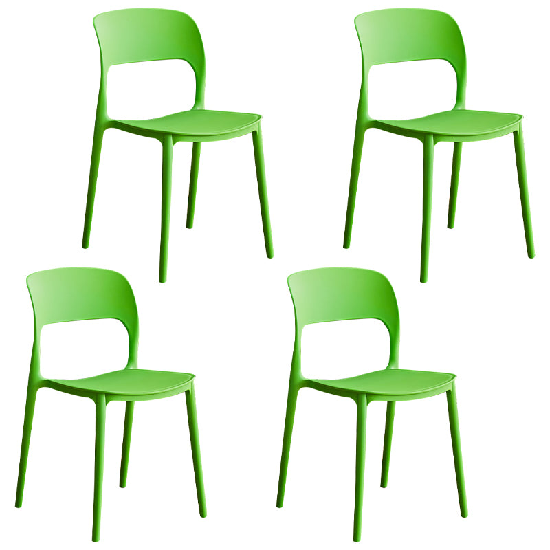 Contemporary Plastic Dining Room Chairs Armless Open Back Dining Side Chair for Room Use