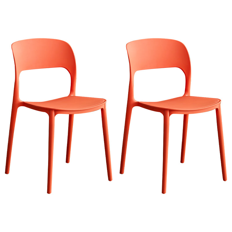 Contemporary Plastic Dining Room Chairs Armless Open Back Dining Side Chair for Room Use