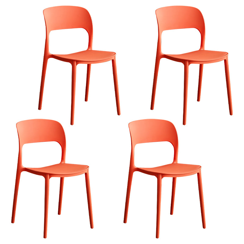 Contemporary Plastic Dining Room Chairs Armless Open Back Dining Side Chair for Room Use