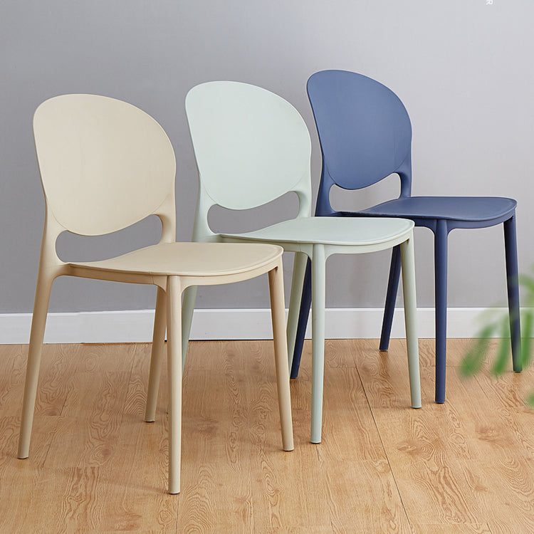 Modern Plastic Dining Room Chairs Open Back Dining Side Armless Chair for Restaurant