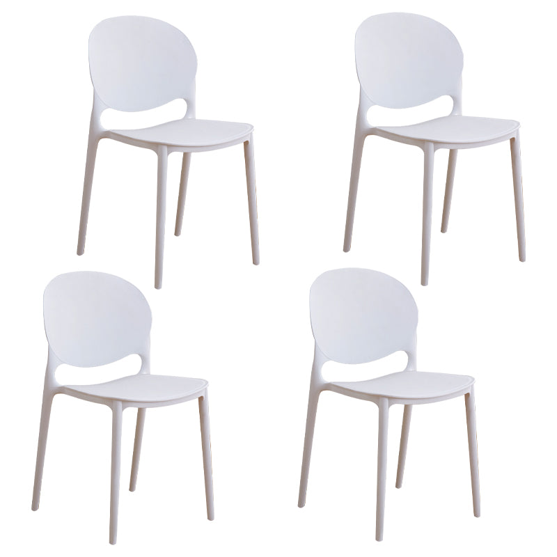 Modern Plastic Dining Room Chairs Open Back Dining Side Armless Chair for Restaurant